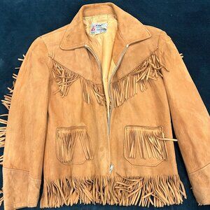 K-BAR-Z Ranchwear Vintage Suede Tan Jacket, Youth Size 16